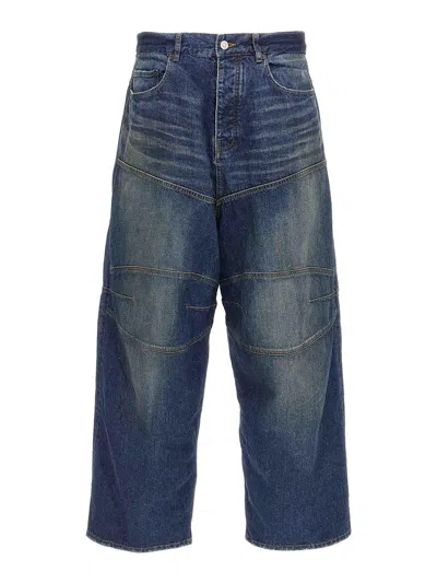Balenciaga Men Blue Five Pocket Jeans With Faded Effect In Denim Man