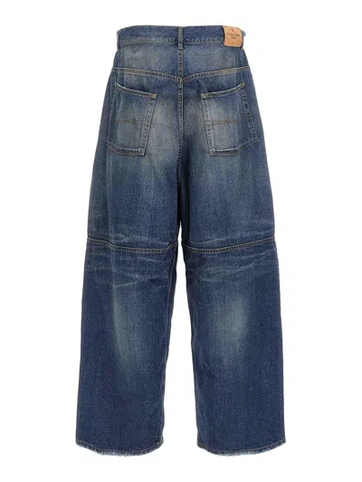 Balenciaga Men Blue Five Pocket Jeans With Faded Effect In Denim Man