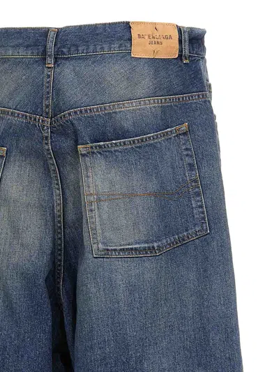 Balenciaga Men Blue Five Pocket Jeans With Faded Effect In Denim Man