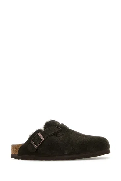 Birkenstock Boston Vl Shearling Suede Mules