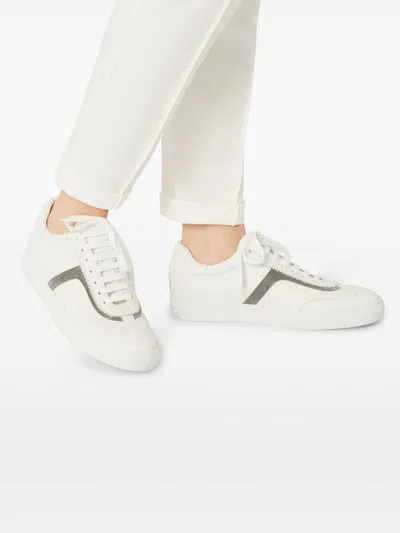 Brunello Cucinelli Women Leather Sneaker With Precious Detail