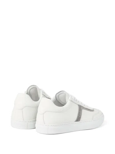 Brunello Cucinelli Women Leather Sneaker With Precious Detail