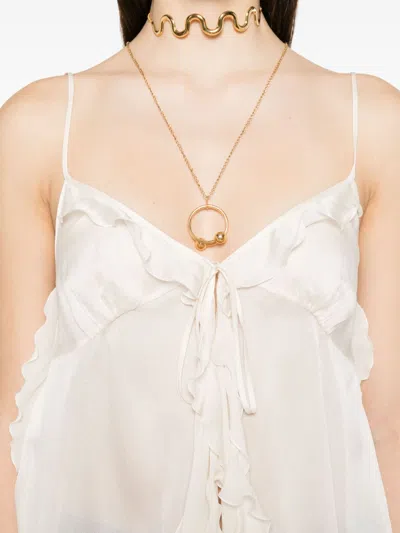 Chloé Ruffled Tie-front Silk-chiffon Top