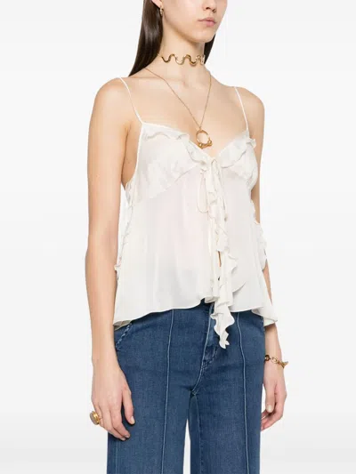 Chloé Ruffled Tie-front Silk-chiffon Top