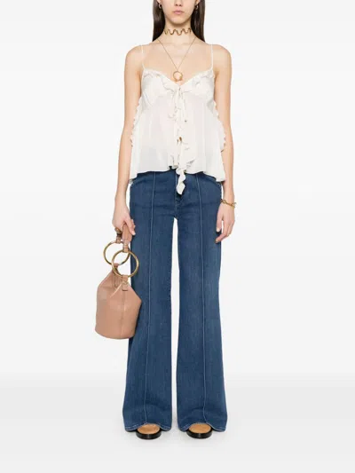Chloé Ruffled Tie-front Silk-chiffon Top