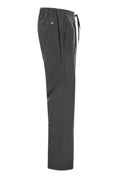 Herno Men Tech Wool Trousers In Grey