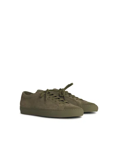 Common Projects Achilles Premium Sneakers In Green Leather In Green