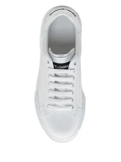 Dolce & Gabbana Leather Sneakers With Lateral Logo Patch