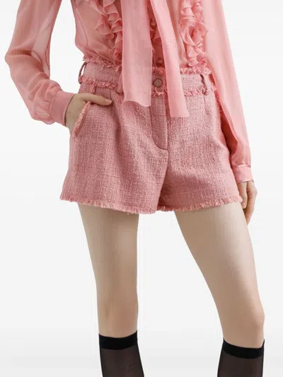 Dolce & Gabbana Cotton Shorts With Belt Loops And Frayed Hem