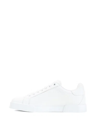 Dolce & Gabbana Women Portofino Low-top Leather Sneakers With Lateral Monogram
