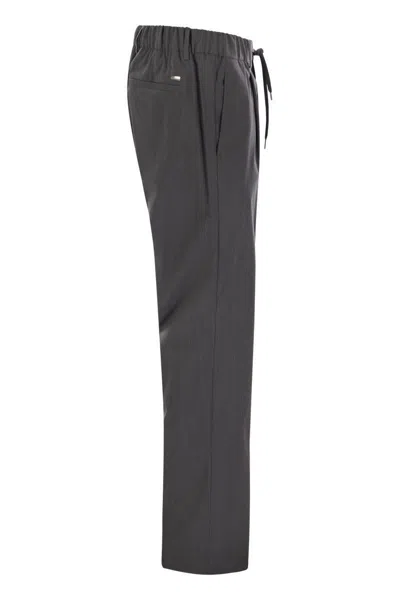 Herno Men Tech Wool Trousers In Grey