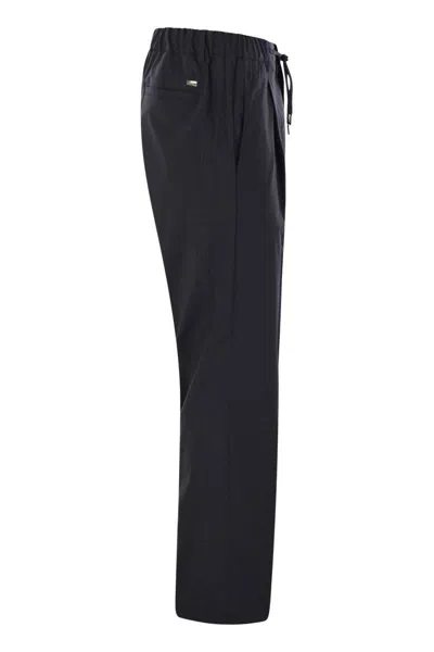 Herno Tech Wool Trousers In Blue