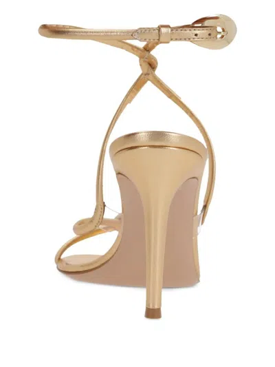 Gianvito Rossi Mamba 85 Metallic Finish Open Toe Sandals In Grey