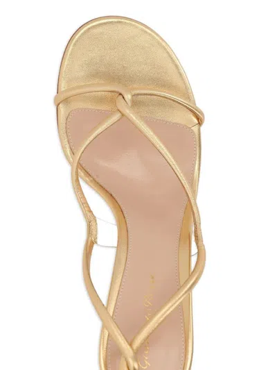 Gianvito Rossi Mamba 85 Metallic Finish Open Toe Sandals In Grey