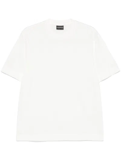 Emporio Armani White Logo Embroidery T-shirt