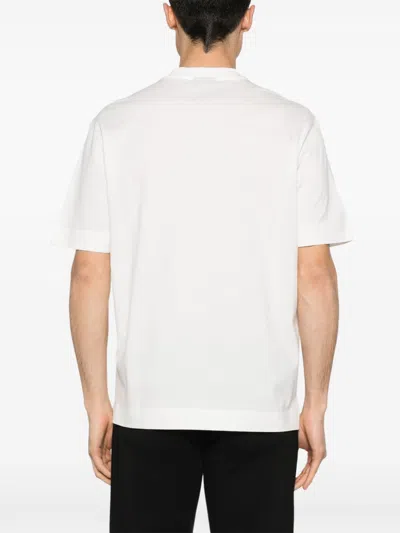Emporio Armani White Logo Embroidery T-shirt