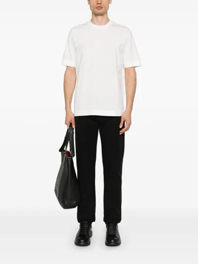 Emporio Armani White Logo Embroidery T-shirt