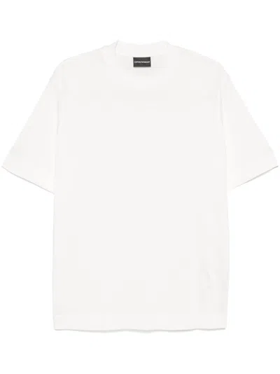 Emporio Armani White Logo Embroidery T-shirt