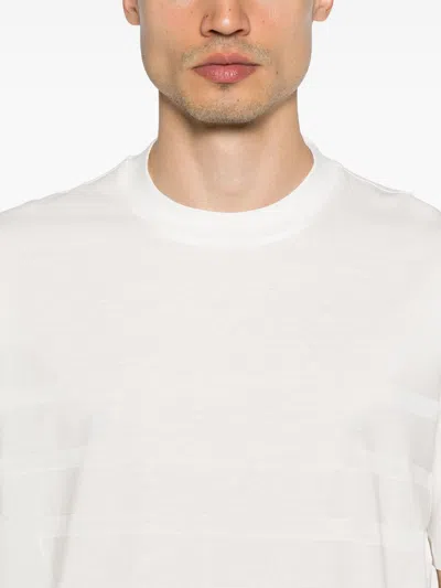 Emporio Armani White Logo Embroidery T-shirt