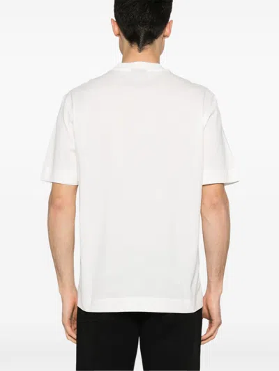 Emporio Armani White Logo Embroidery T-shirt