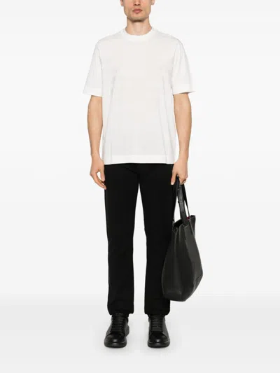 Emporio Armani White Logo Embroidery T-shirt
