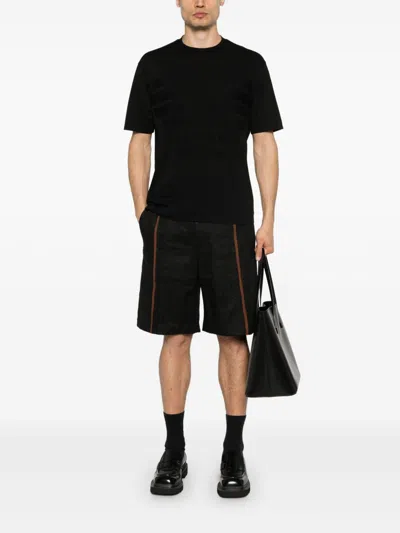 Emporio Armani Logo-embroidered Cotton Blend T-shirt