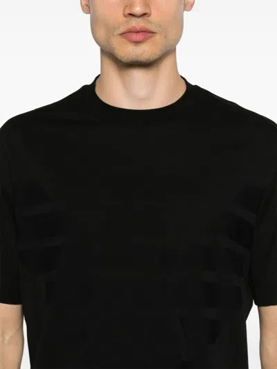 Emporio Armani Logo-embroidered Cotton Blend T-shirt