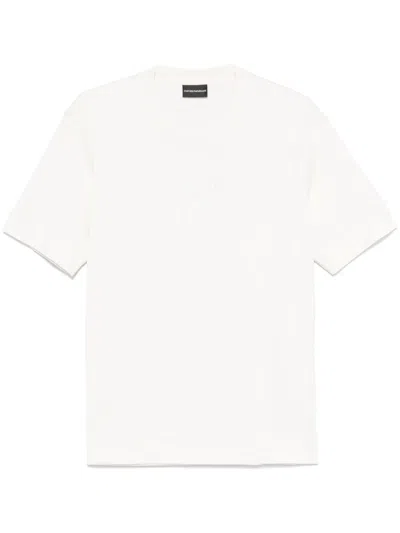 Emporio Armani White Logo Embroidery T-shirt