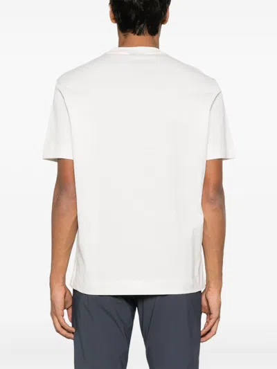 Emporio Armani White Logo Embroidery T-shirt