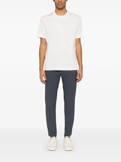 Emporio Armani White Logo Embroidery T-shirt