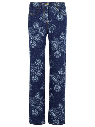 Etro Denim Jeans Floral Pattern