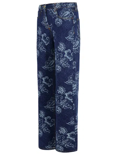 Etro Denim Jeans Floral Pattern