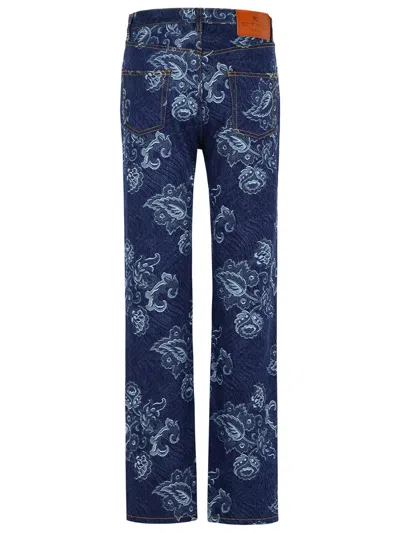Etro Denim Jeans Floral Pattern