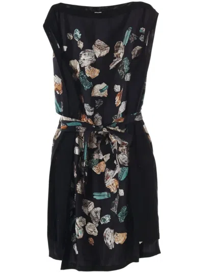 Pre-owned Hermes 2010s Gemstone-print Mini Dress In Black