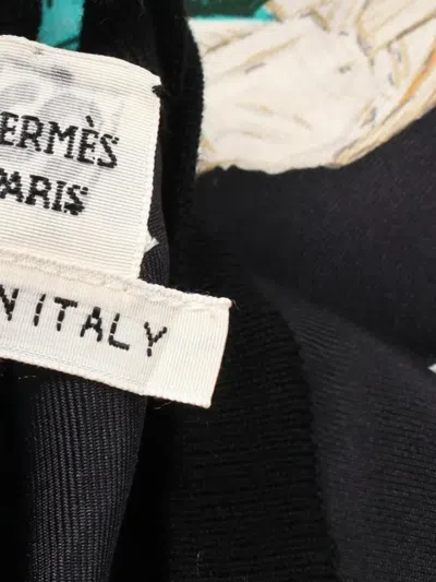 Pre-owned Hermes 2010s Gemstone-print Mini Dress In Black