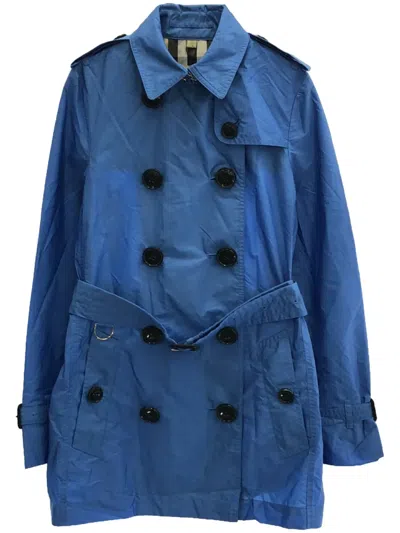 Pre-owned Burberry 2010s Belted Trench Coat In Blue