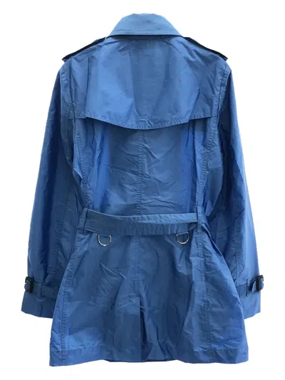 Pre-owned Burberry 2010s Belted Trench Coat In Blue