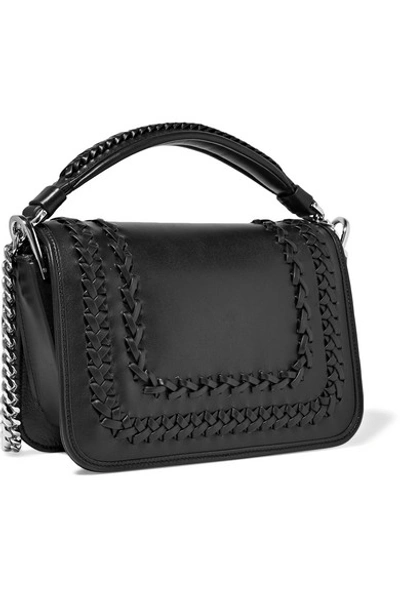 Shop Tod's Double T Small Tasseled Whipstitched Leather Shoulder Bag