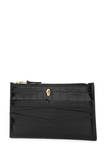 Alexander Mcqueen Skull Embossed Zipped Wallet In Multicolor