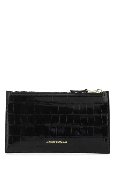 Alexander Mcqueen Skull Embossed Zipped Wallet In Multicolor