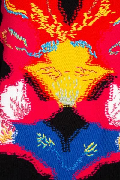 Alexander Mcqueen Orchid Intarsia Oversized Jumper In Multicolor