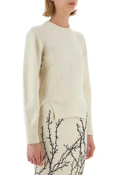 Alexander Mcqueen Ivory Wool Blend Sweater In White