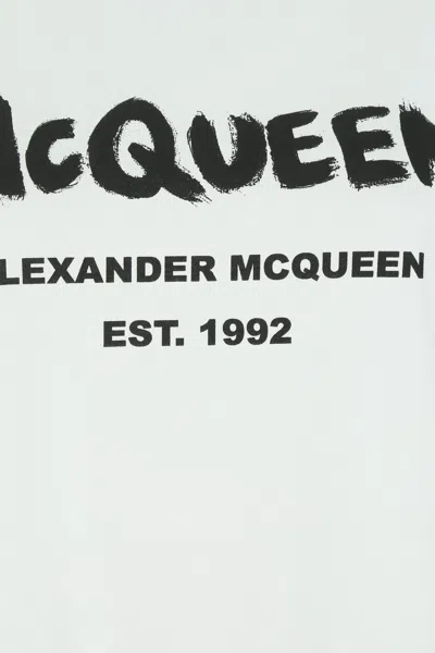 Alexander Mcqueen White Cotton Tops & T-shirt In Multicolor