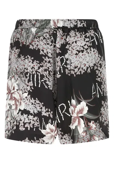 Amiri Men Printed Silk Bermuda Shorts In Multicolor