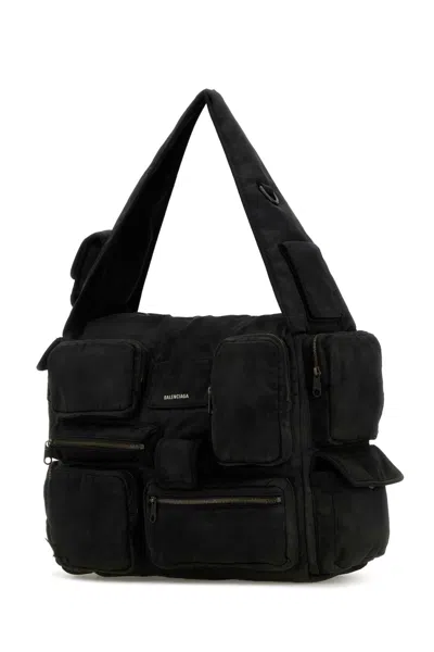 Balenciaga Superbusy Large Cracked-leather Tote Bag In Black