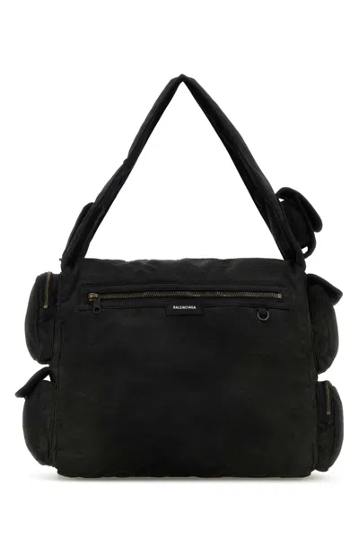 Balenciaga Superbusy Large Cracked-leather Tote Bag In Black