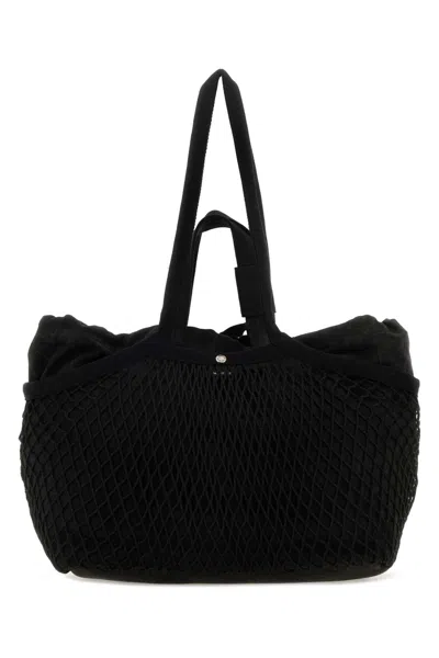 Balenciaga Black Canvas And Mesh Medium 24/7 Shopping Bag In Black