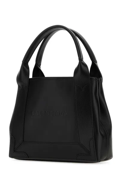 Balenciaga Structured Xs Handbag In Navy In Black