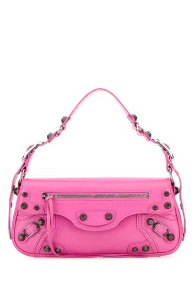 Balenciaga Le Cagole Sling Small Varnished Leather Shoulder Bag In Pink