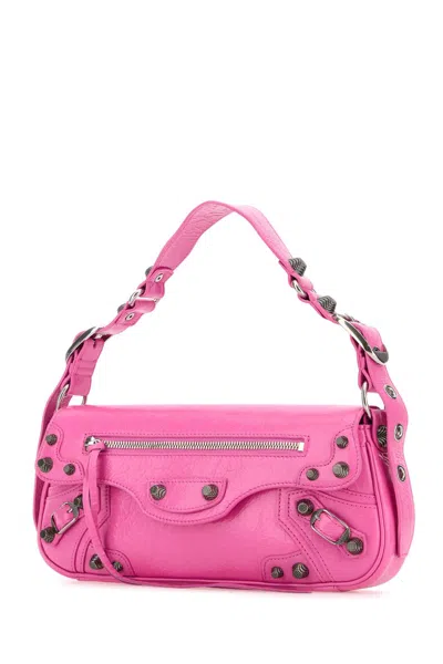 Balenciaga Le Cagole Sling Small Varnished Leather Shoulder Bag In Pink